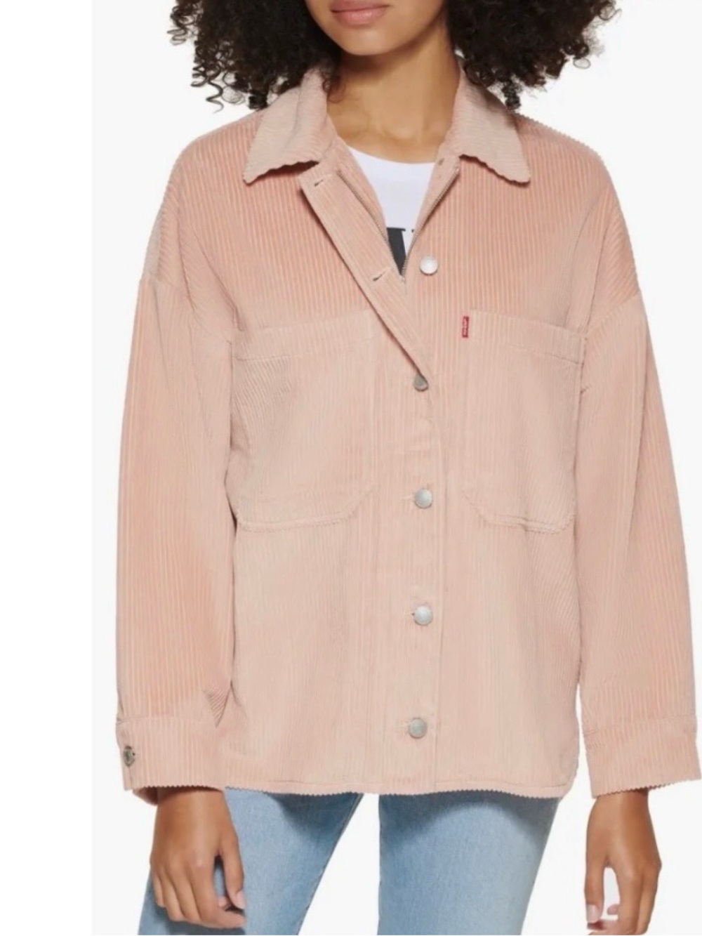 Levi's Women's Blush Pink Corduroy Sherpa-Trim Jacket